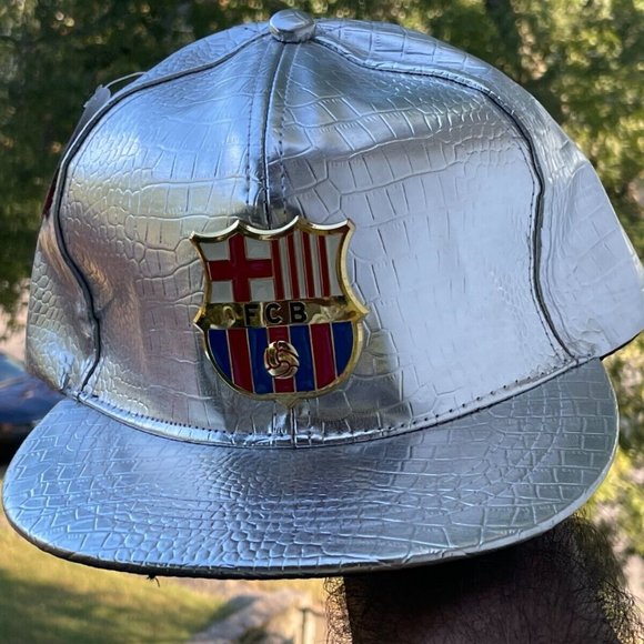 Other - Men Hat Fashion Sport Cap Faux Leather Silver Tone Hat adjsutable